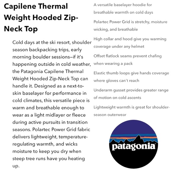 PATAGONIA CAPILENE THERMAL WEIGHT 1/2 ZIP PULLOVER FORGE GRAY HOODY. - Picture 6 of 12